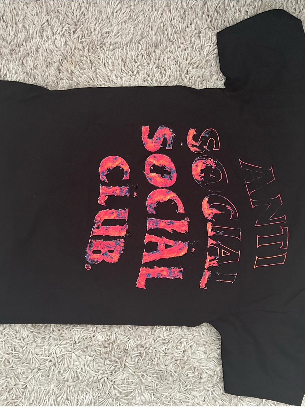 Anti Social Social Club Black Tee with Red/Pink Logo